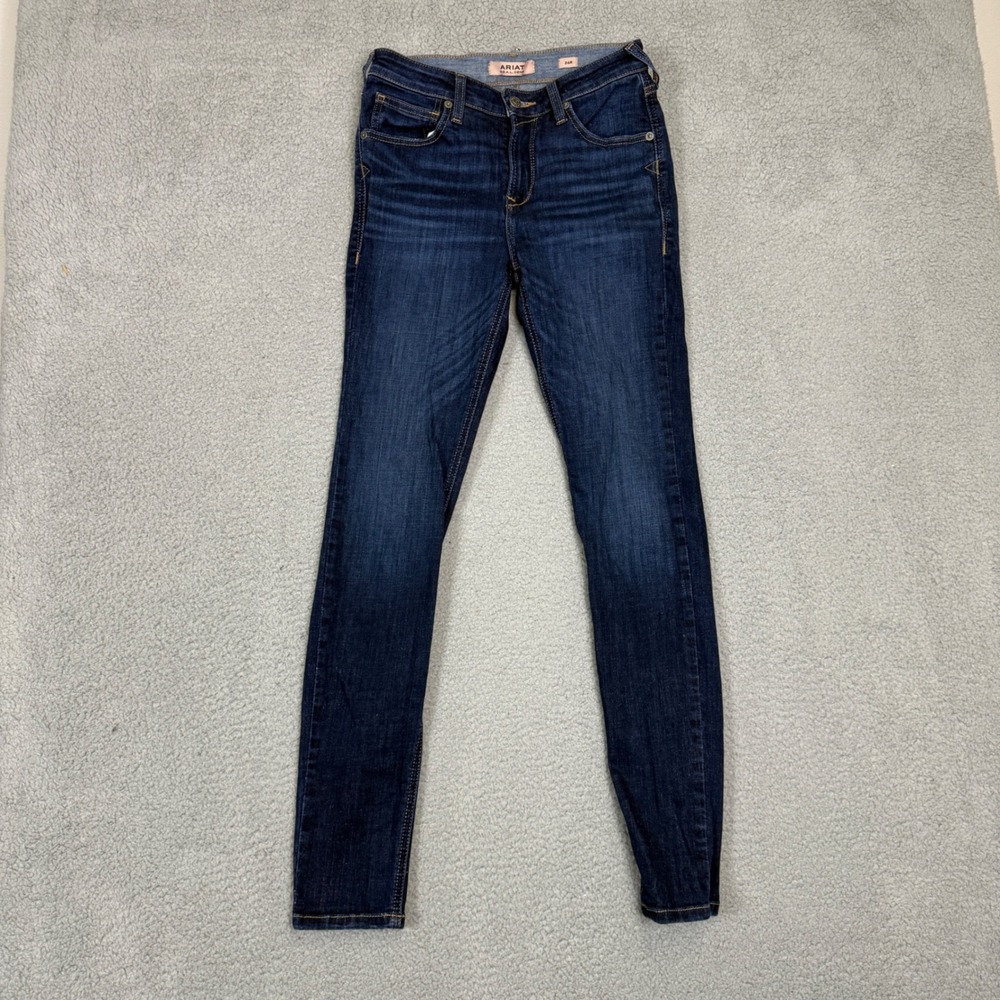 Ariat REAL‎ Denim Womens 26R High Rise Skinny Jeans Dark Wash Indigo Blue